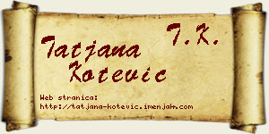 Tatjana Kotević vizit kartica